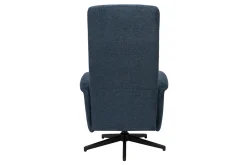 Fauteuil pivotant relax manuel en tissu chenille bleu foncé NELSON