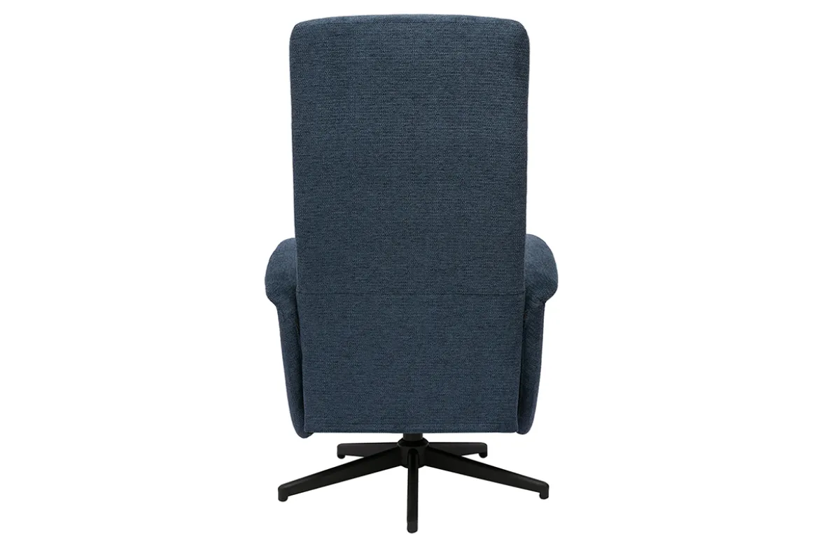 Fauteuil pivotant relax manuel en tissu chenille bleu foncé NELSON
