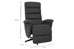 Fauteuil pivotant relax manuel en tissu chenille bleu foncé NELSON