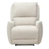 Fauteuil relax électrique en tissu effet velours texturé beige RACHEL