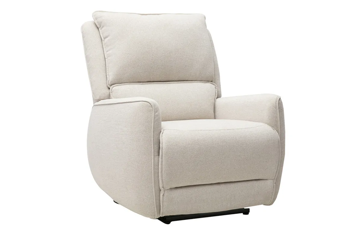 Fauteuil relax électrique en tissu effet velours texturé beige RACHEL