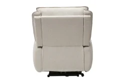 Fauteuil relax électrique en tissu effet velours texturé beige RACHEL