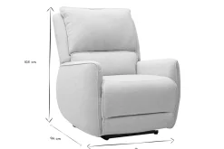 Fauteuil relax électrique en tissu effet velours texturé beige RACHEL