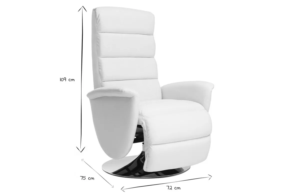 Fauteuil relax manuel blanc NELSON