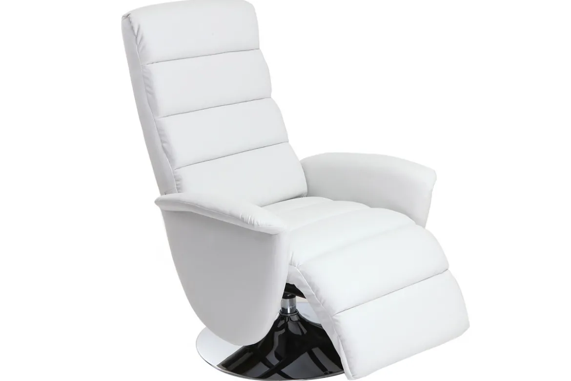 Fauteuil relax manuel blanc NELSON