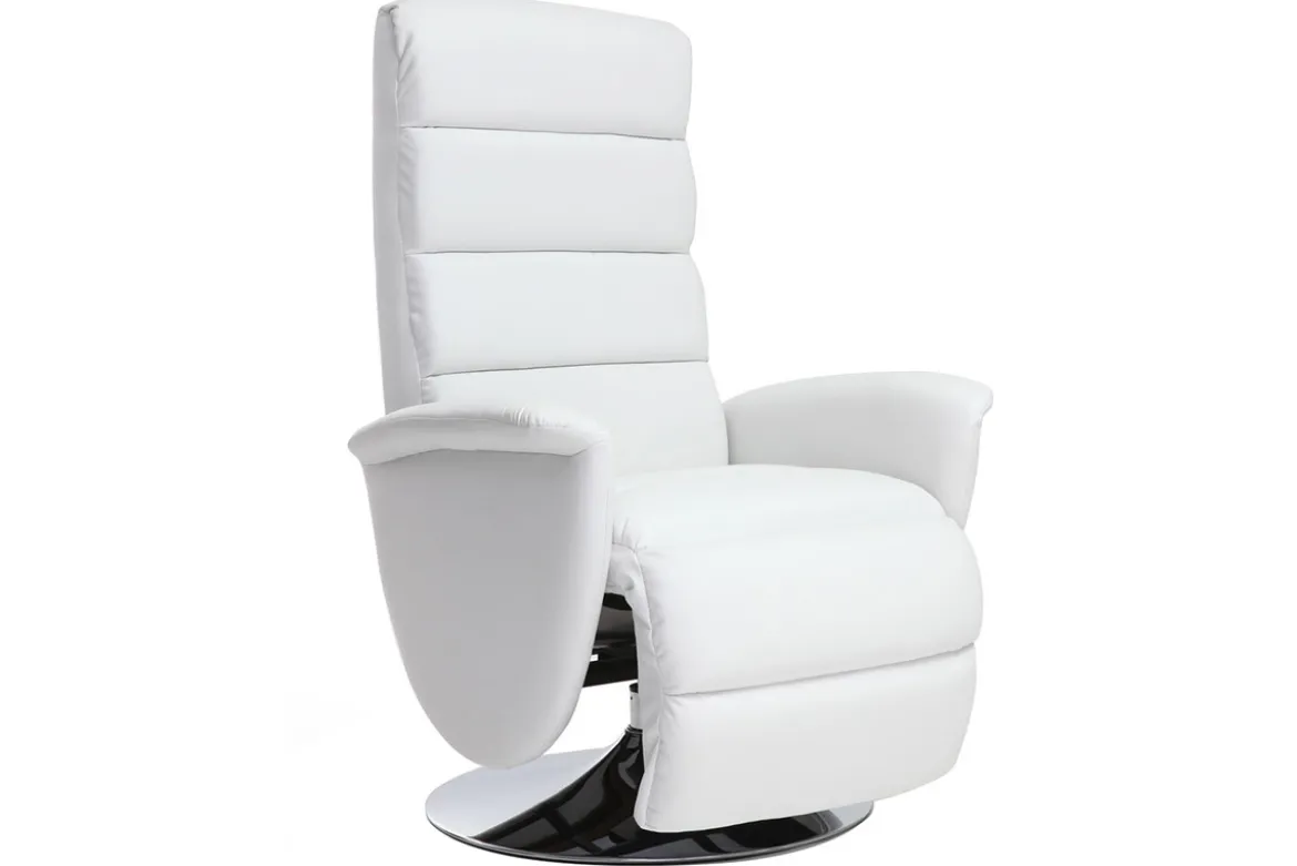 Fauteuil relax manuel blanc NELSON