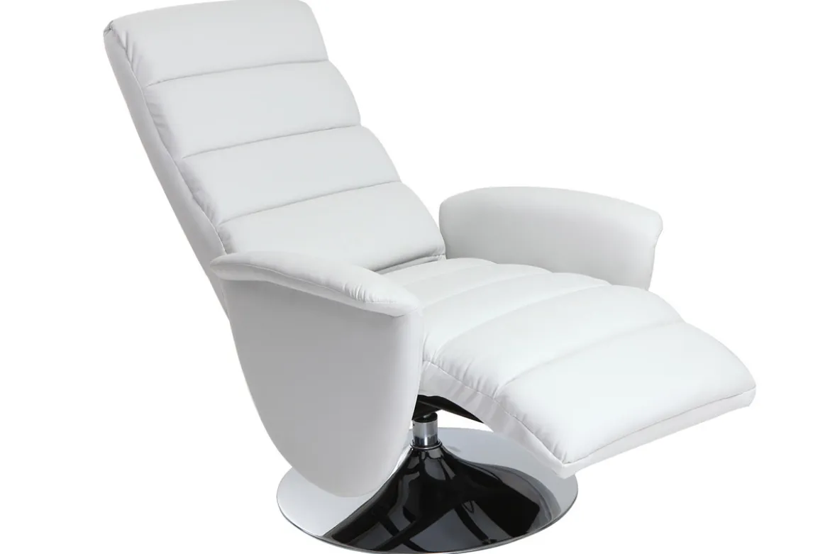 Fauteuil relax manuel blanc NELSON