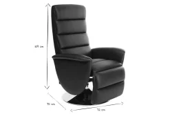 Fauteuil relax manuel noir NELSON