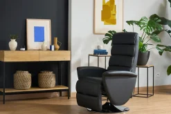 Fauteuil relax manuel noir NELSON