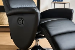Fauteuil relax manuel noir NELSON