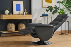 Fauteuil relax manuel noir NELSON