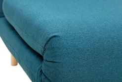 Fauteuil scandinave convertible en tissu bleu canard AMIKO