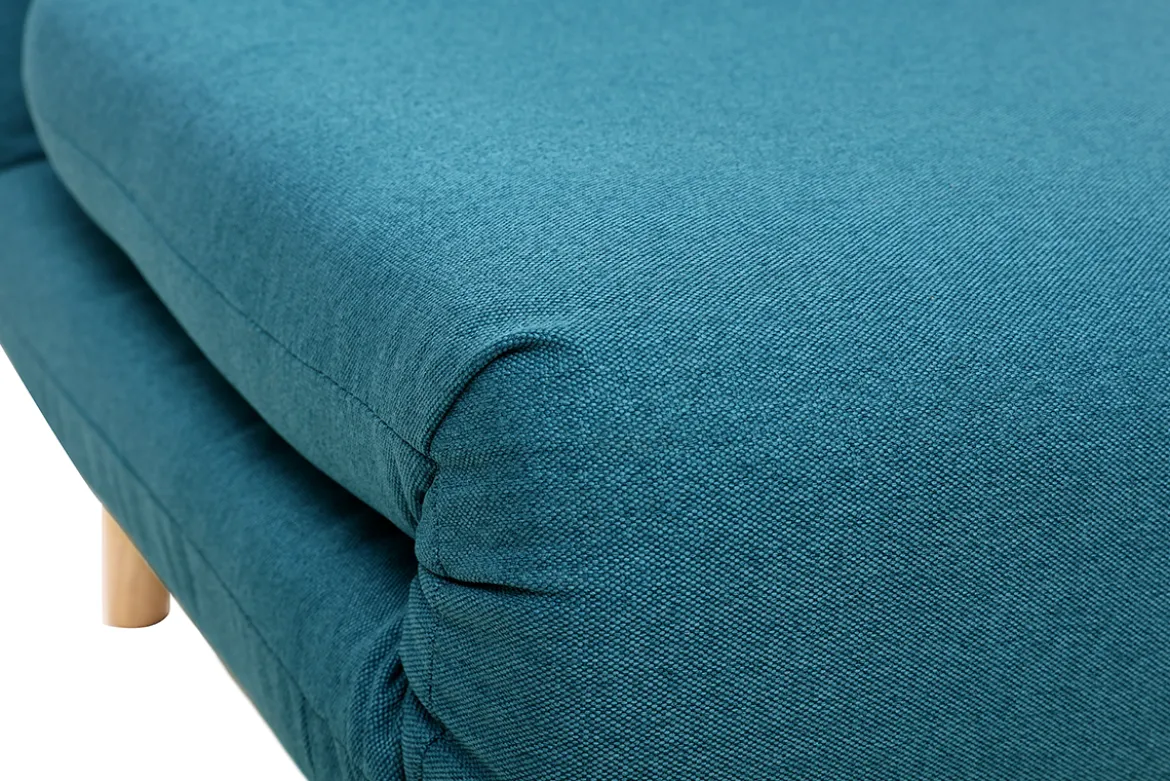 Fauteuil scandinave convertible en tissu bleu canard AMIKO