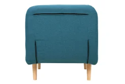 Fauteuil scandinave convertible en tissu bleu canard AMIKO