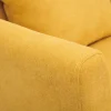 Fauteuil scandinave déhoussable en tissu effet velours jaune moutarde et bois clair OSLO