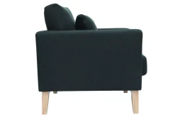 Fauteuil scandinave déhoussable en tissu gris foncé et bois clair OSLO