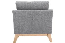 Fauteuil scandinave déhoussable en tissu gris clair et bois clair OSLO