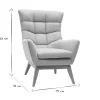 Fauteuil scandinave en tissu effet velours texturé gris clair et bois clair BRODY