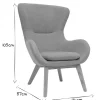 Fauteuil scandinave en tissu effet velours jaune moutarde et bois ESKUA
