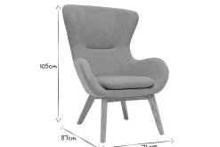Fauteuil scandinave en tissu effet velours jaune moutarde et bois ESKUA