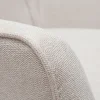 Fauteuil scandinave en tissu effet velours texturé beige et bois clair AVERY