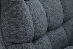 Fauteuil scandinave en tissu effet velours texturé gris foncé et bois clair AVERY