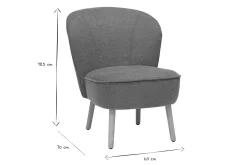 Fauteuil scandinave en tissu effet velours texturé terre brûlée et bois clair AMANITA