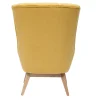 Fauteuil scandinave en tissu effet velours texturé jaune moutarde et bois clair BRODY