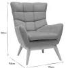 Fauteuil scandinave en tissu effet velours texturé terracotta et bois clair BRODY