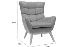 Fauteuil scandinave en tissu effet velours texturé terracotta et bois clair BRODY