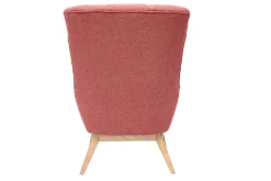 Fauteuil scandinave en tissu effet velours texturé terracotta et bois clair BRODY