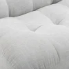 Fauteuil scandinave en tissu gris clair et bois clair YUMI