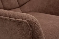 Fauteuil scandinave en tissu chenille terre brûlée et bois clair BRODY