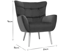 Fauteuil scandinave en tissu velours bleu pétrole et bois clair AVERY