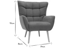 Fauteuil scandinave en tissu effet velours texturé terre brûlée et bois clair AVERY