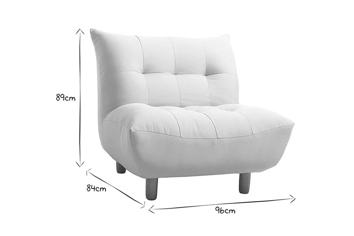 Fauteuil scandinave en tissu effet laine bouclée blanc et bois clair YUMI