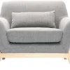Fauteuil scandinave en tissu gris et bois clair massif YOKO