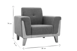 Fauteuil scandinave en tissu terracotta et bois clair FJORD