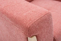 Fauteuil scandinave en tissu terracotta et bois clair FJORD