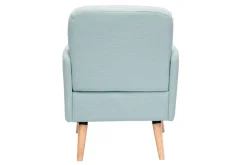 Fauteuil scandinave en tissu menthe à l'eau et bois clair ISKO