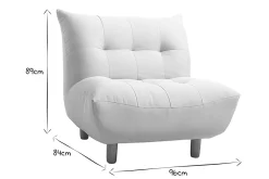 Fauteuil scandinave en tissu beige et bois clair YUMI