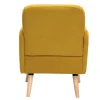 Fauteuil scandinave en tissu effet velours jaune moutarde et bois clair ISKO