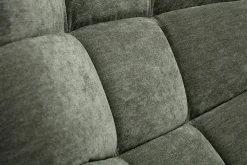 Fauteuil scandinave en tissu effet velours vert kaki et bois clair BRODY