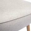 Fauteuil scandinave en tissu effet velours texturé beige et bois clair AMANITA