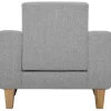 Fauteuil scandinave en tissu gris et bois clair FJORD