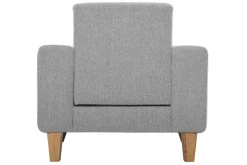 Fauteuil scandinave en tissu gris et bois clair FJORD