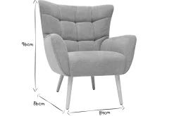 Fauteuil scandinave en tissu effet velours texturé terracotta et bois clair AVERY