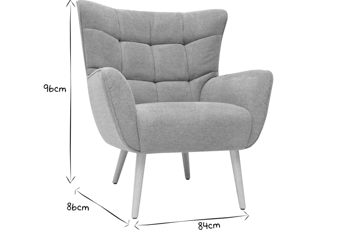Fauteuil scandinave en tissu effet velours texturé terracotta et bois clair AVERY