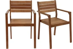 Fauteuils de jardin empilables en bois massif (lot de 2) CANOPEE
