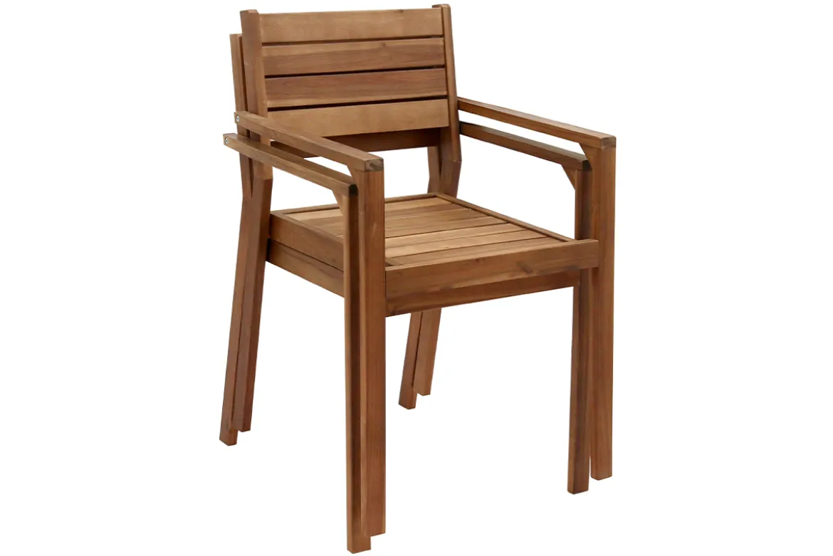 Fauteuils de jardin empilables en bois massif (lot de 2) CANOPEE